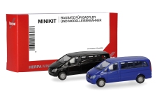 Herpa 014212-002 - H0 - Mercedes-Benz Vito Bus 2010 - blau/schwarz - Bausatz